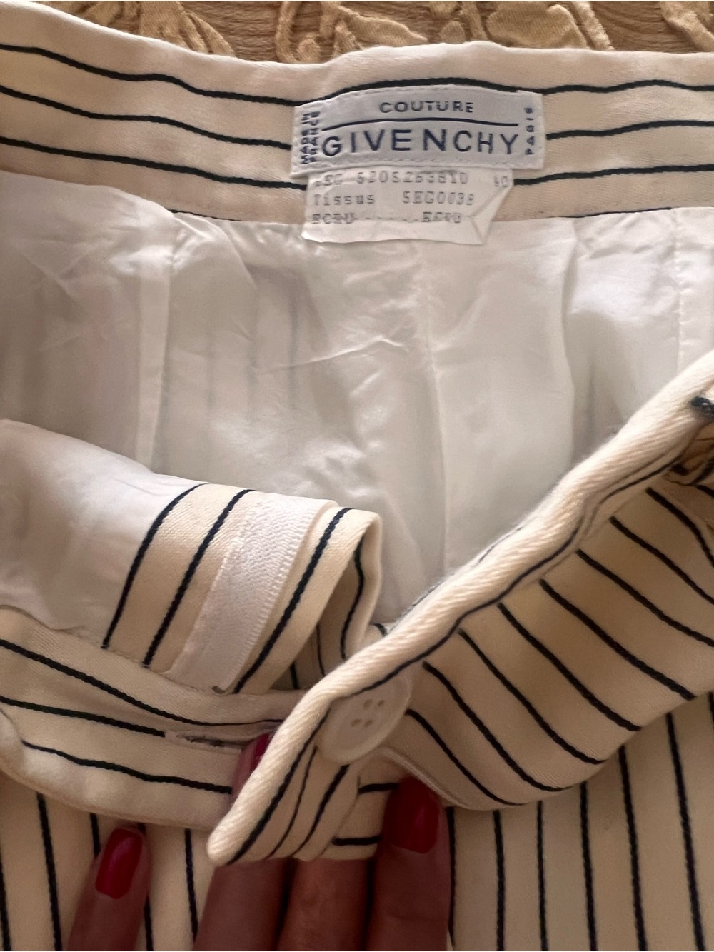 Givenchy Women’s High-rise Cream and Black Striped Pants
